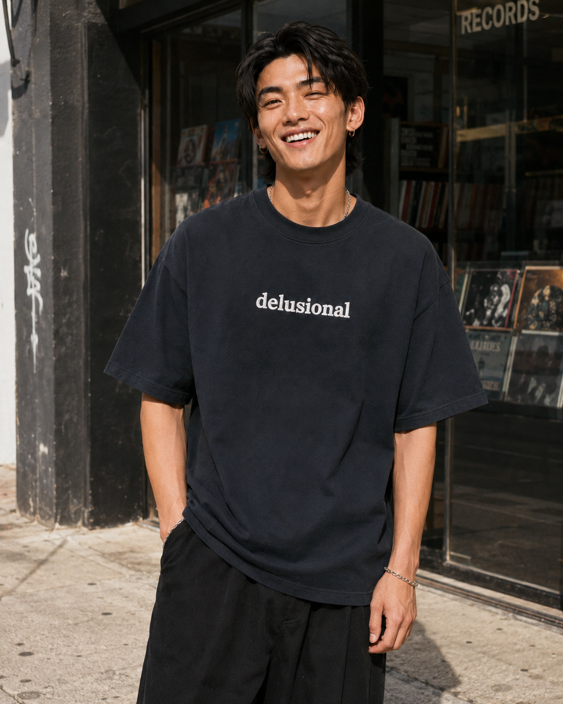 "Delusional" Boxy Tee / Navy