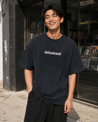 "Delusional" Boxy Tee / Navy