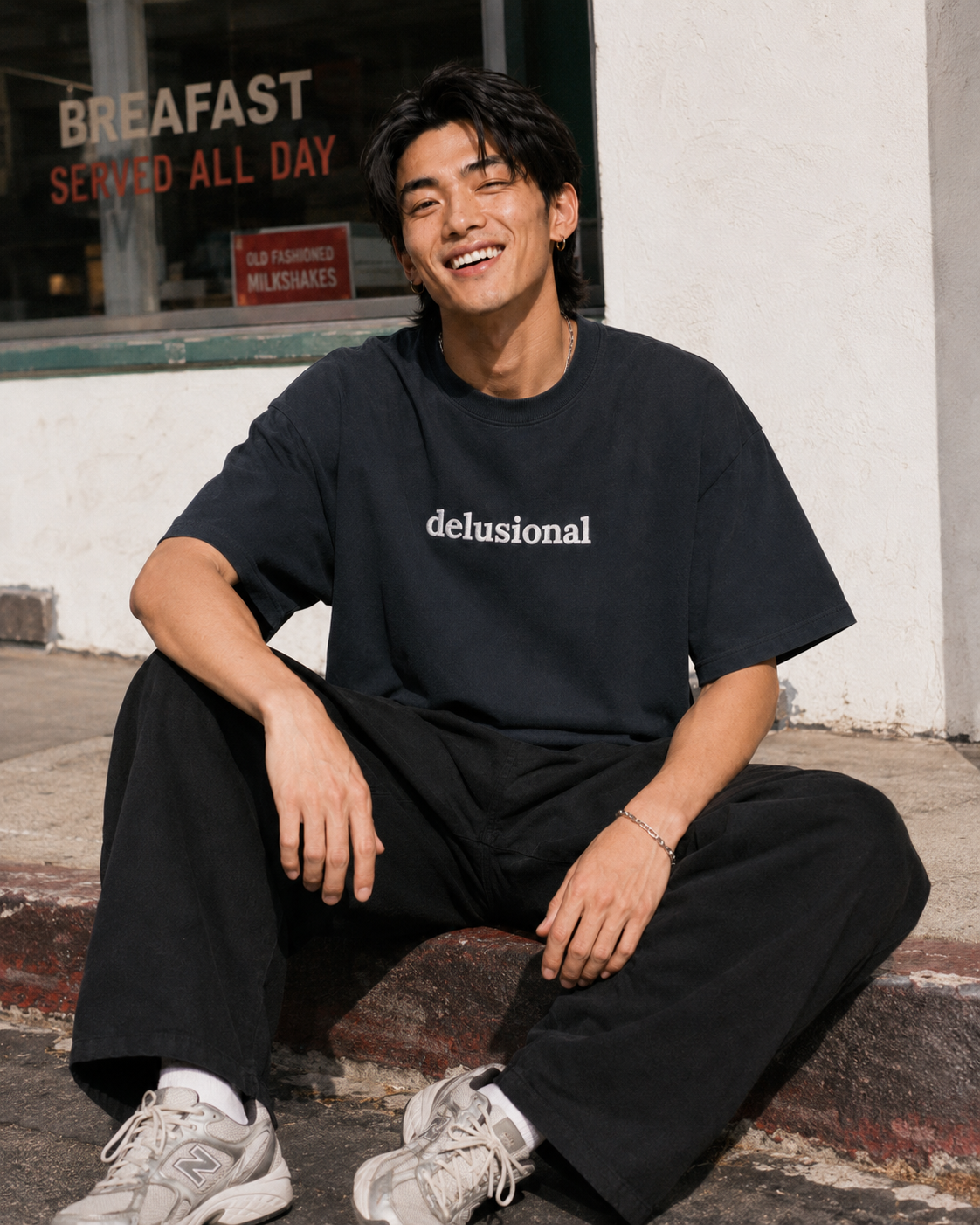 "Delusional" Boxy Tee / Navy
