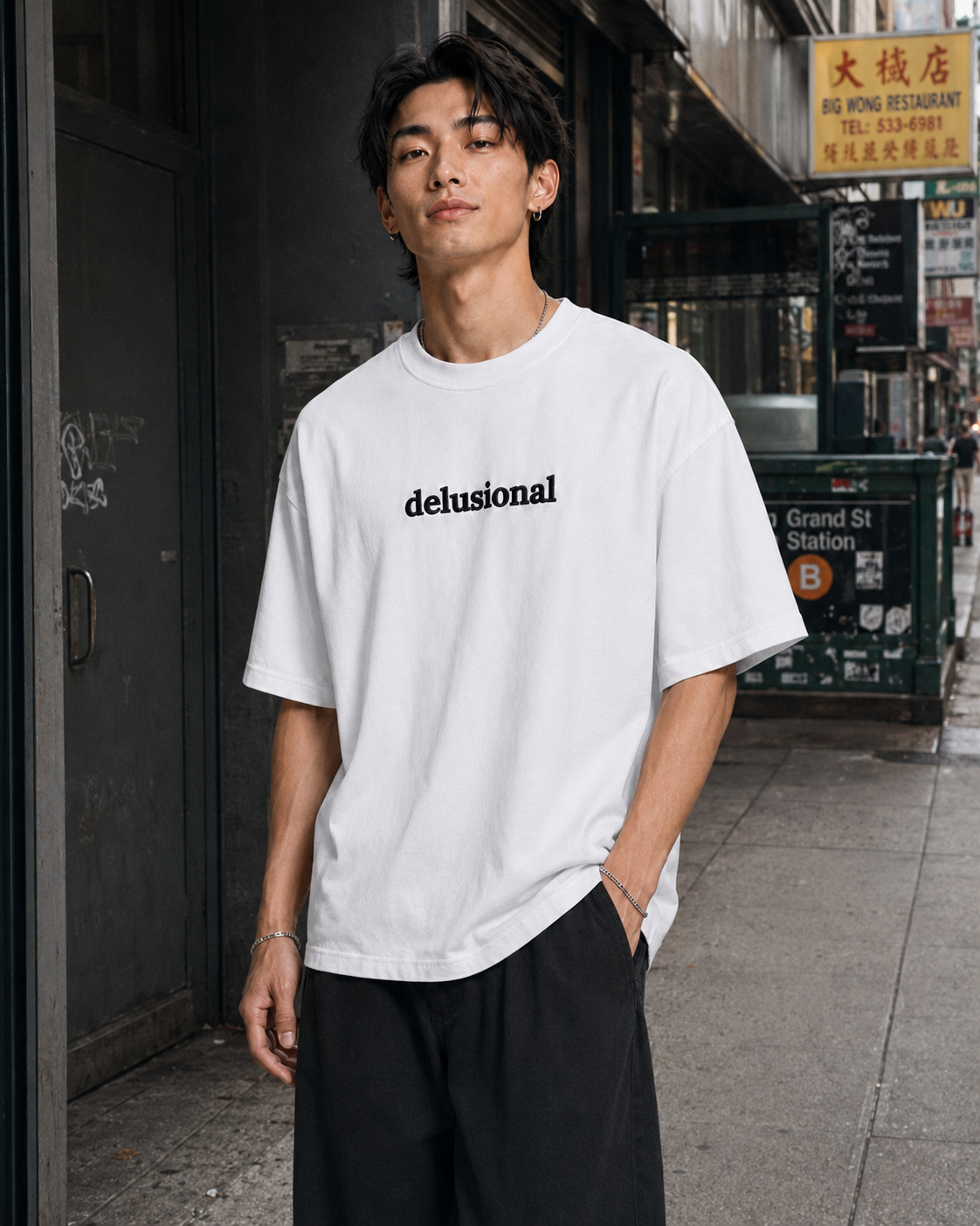 "Delusional" Boxy Tee / White
