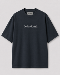 "Delusional" Boxy Tee / Navy