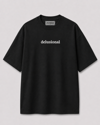 "Delusional" Boxy Tee / Black
