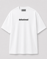 "Delusional" Boxy Tee / White